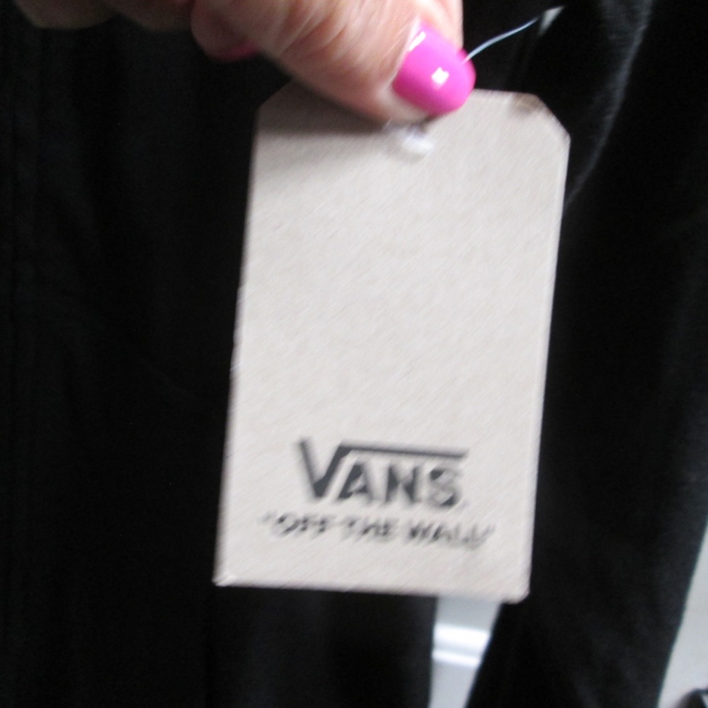 new VANS MEN;S BLACK sweatshirt with hoodie Sz S - Picture 4 of 9